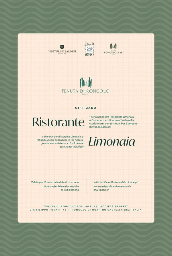 Cenare al Ristorante Limonaia - Gift Card